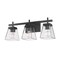 Z-Lite Lauren Vanity, 3-Light, 22 In.W x 6.5 In.L x 8.5 In.H, Matte Black/Clear 819-3V-MB - alternate 6